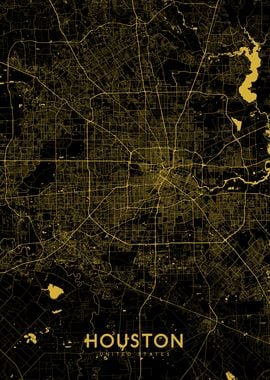 Houston map gold