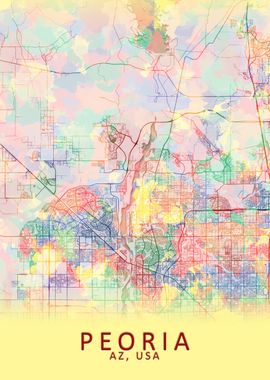 Peoria AZ USA City Map