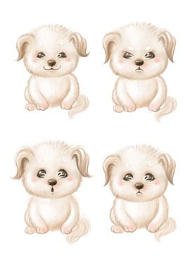 Cute cartoon dogs