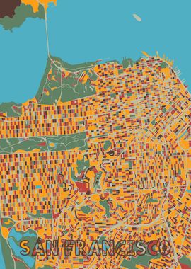 san francisco map retro