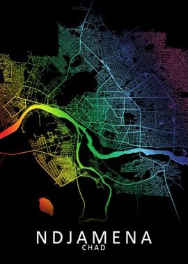 Ndjamena Chad City Map