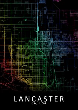 Lancaster CA USA City Map