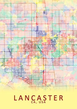 Lancaster CA USA City Map