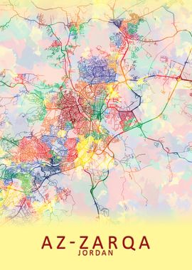 Az Zarqa Jordan City Map