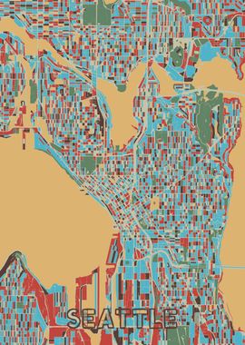 seattle map retro 2