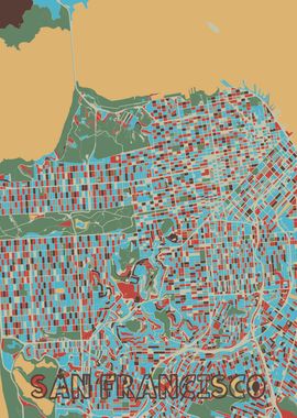 san francisco map retro 2