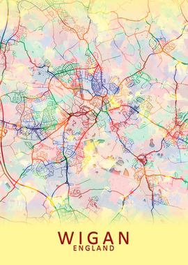 Wigan England City Map