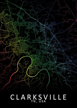 Clarksville TN USA Map