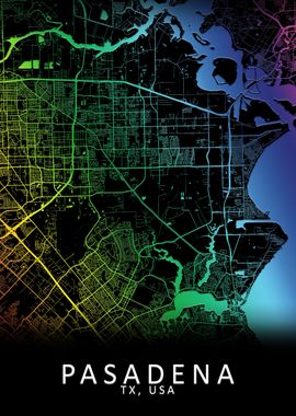 Pasadena TX USA City Map