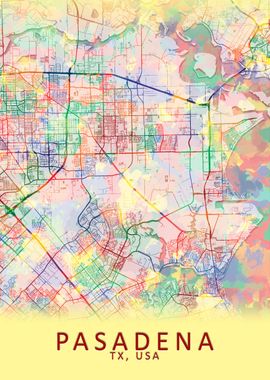 Pasadena TX USA City Map