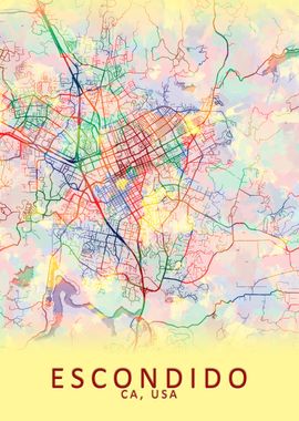 Escondido CA USA City Map