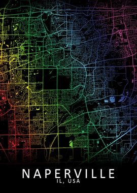 Naperville IL USA City Map