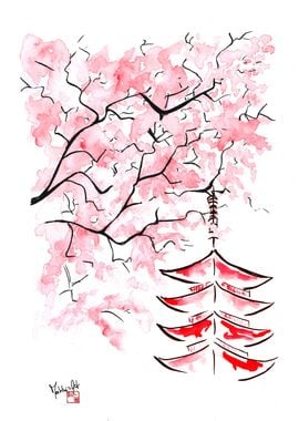 Sakura in the Wind