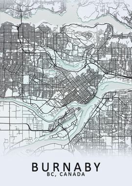 Burnaby BC Canada City Map