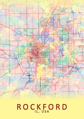 Rockford IL USA City Map