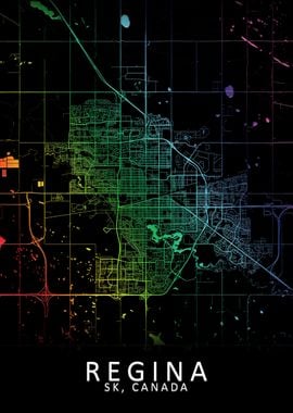 Regina SK Canada City Map