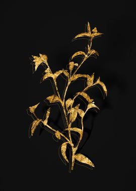 Gold Botanical on Black