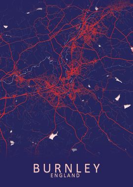 Burnley England City Map