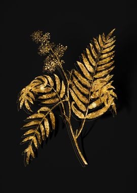 Gold Botanical on Black