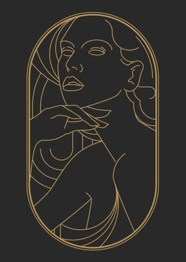 Art Deco Beautiful Woman