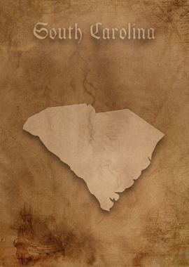 South Carolina Vintage Map