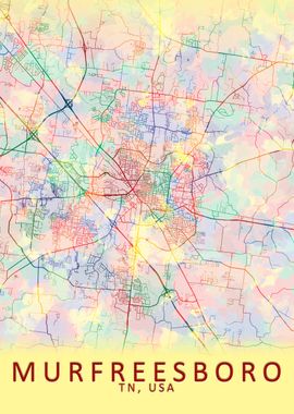 Murfreesboro USA City Map