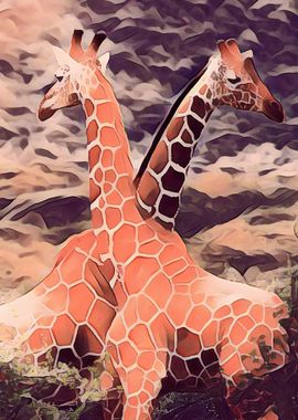 Colorful Giraffe Poster