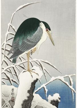 Heron In Snow 1920  1930 B