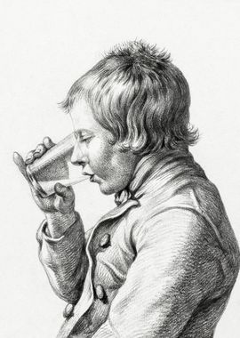 Boy Drinking From A Glass