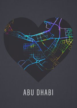 Abu Dhabi Heart Map Love