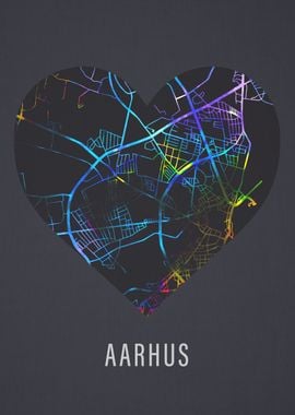 Aarhus Denmark Heart Map