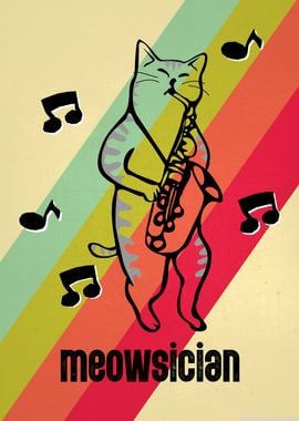 Meowsician Saxophone Funny