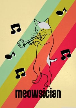 Meowsician Trumpet Funny