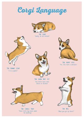 Corgi Language Print