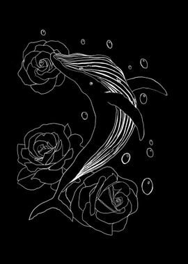 whale with rose