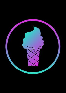 Neon Ice Cream Food 1