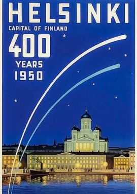 Helsinki vintage poster