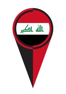 Iraq Map Pointer Flag