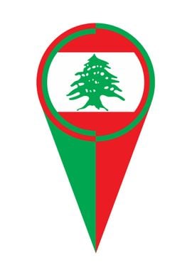 Lebanon Map Pointer Flag