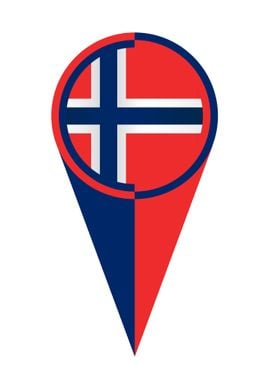 Norway Map Pointer Flag