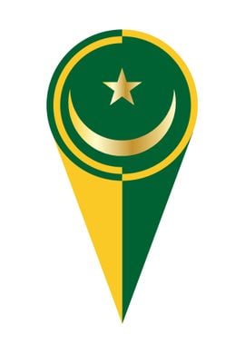 Mauritania Map Flag