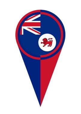 Tasmania Map Pointer Flag