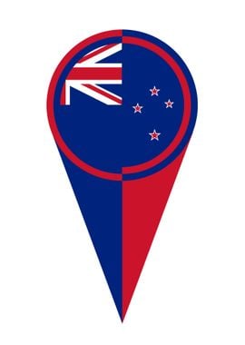 New Zealand Map Flag