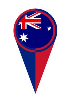 Australia Map Pointer Flag