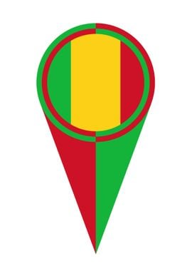 Mali Map Pointer Flag