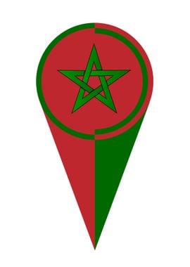 Morocco Map Pointer Flag