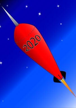 Happy 2020 New Year Rocket