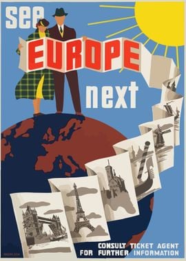 Europe Vintage Poster