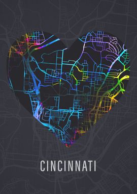 Cincinnati Ohio City Map