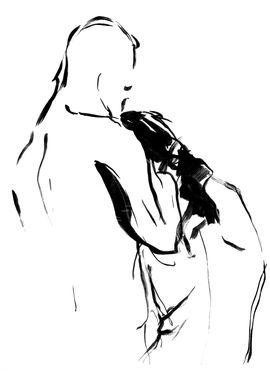 Nude couple drawing